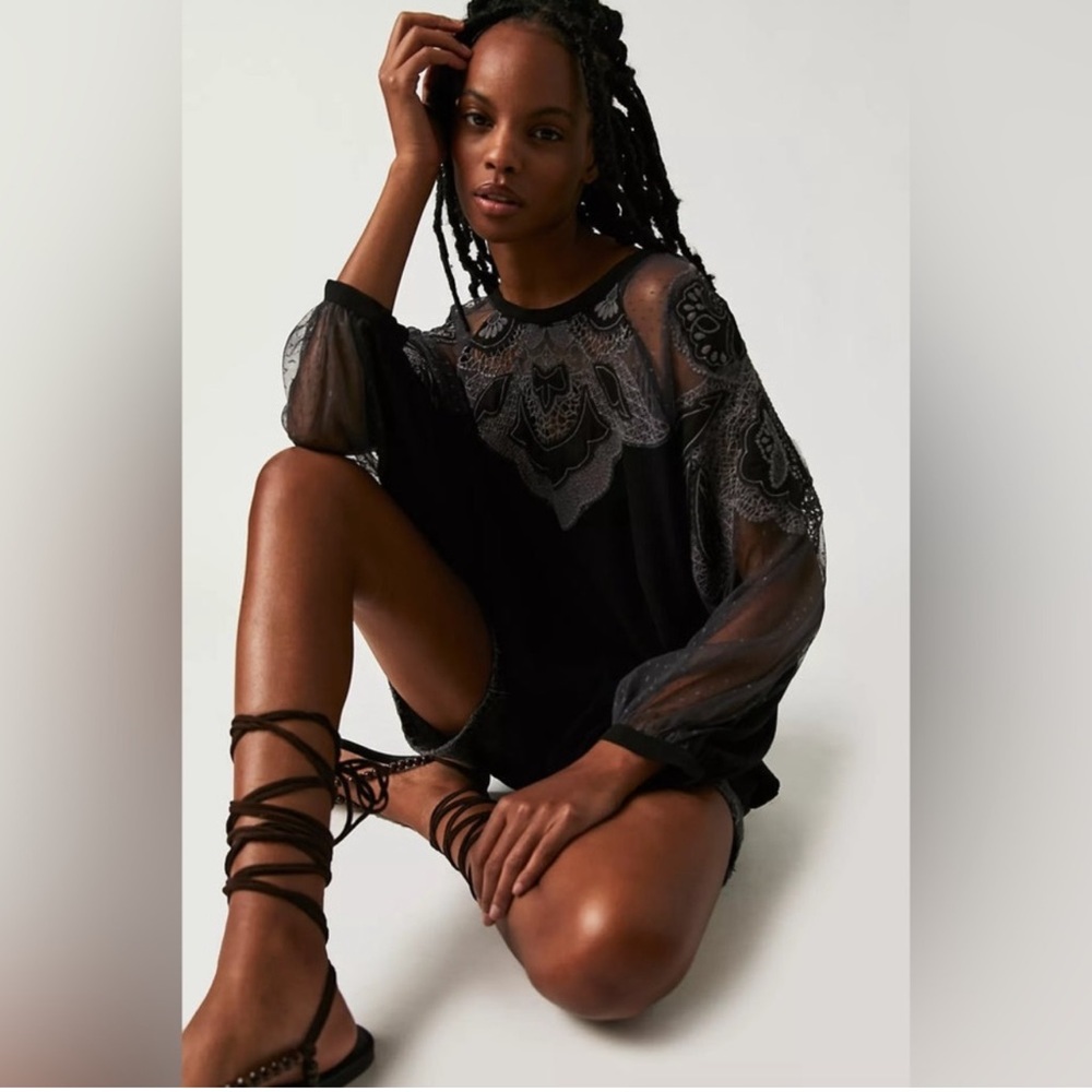 Free People Toni Top Black